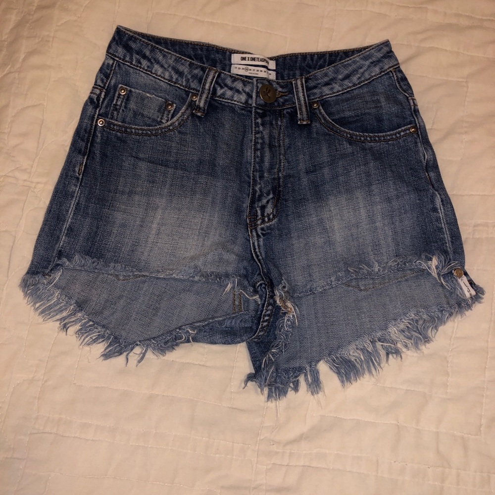 One Teaspoon Denim High Waisted Shorts